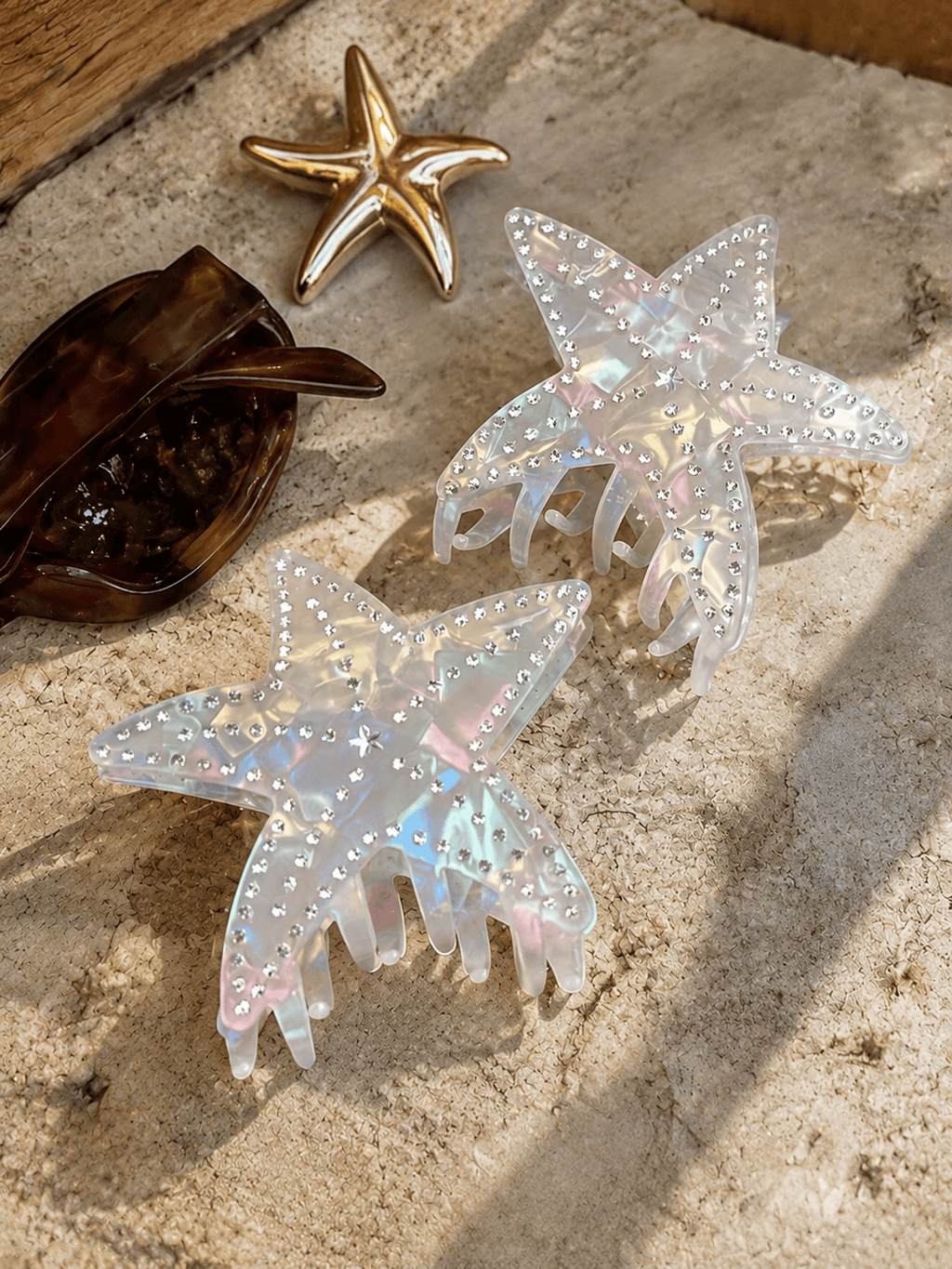 Starfish Rhinestone Hair Claw Clip | Ocean PVC Hair Accessory