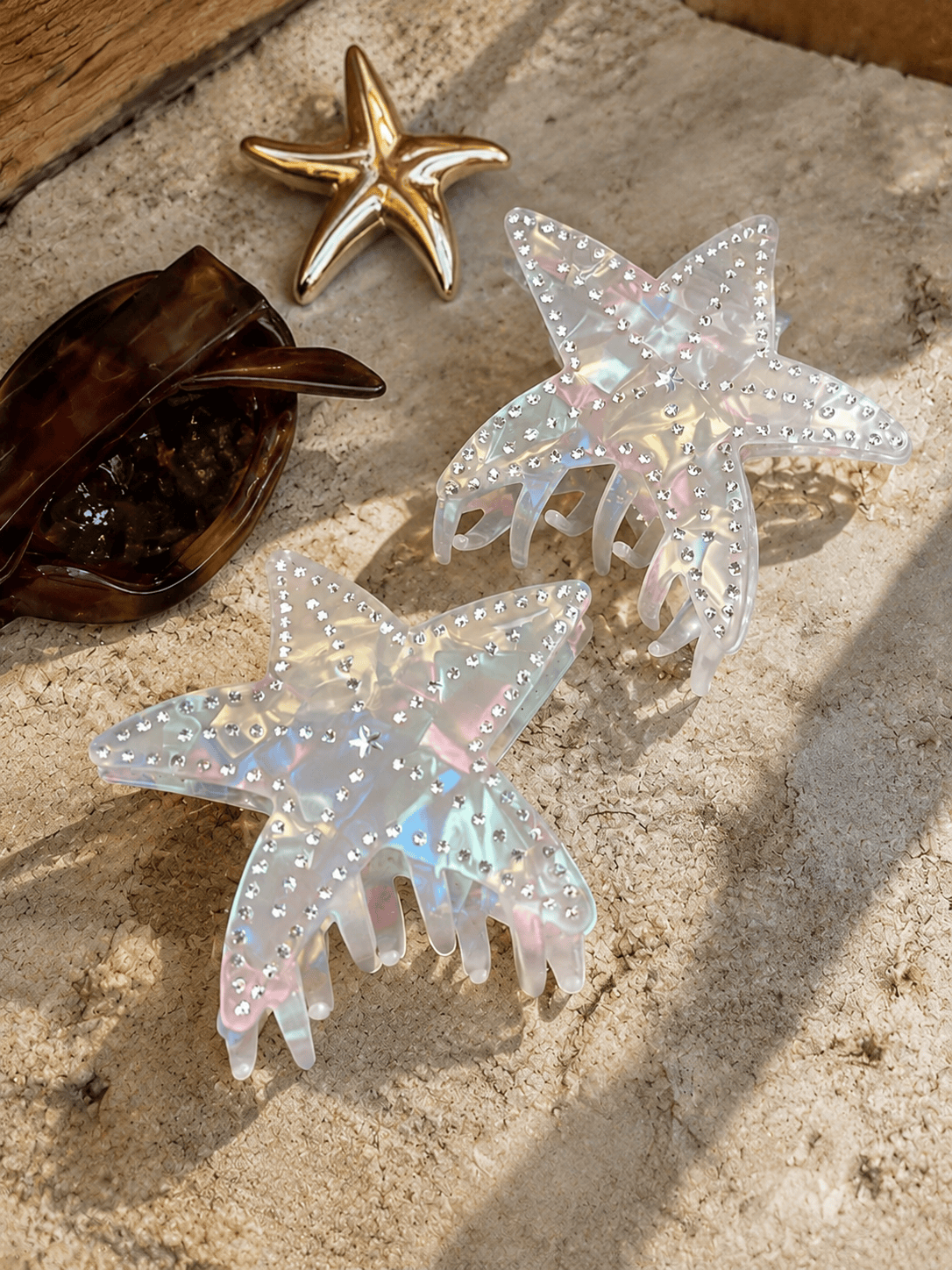 Starfish Rhinestone Hair Claw Clip | Ocean PVC Hair Accessory