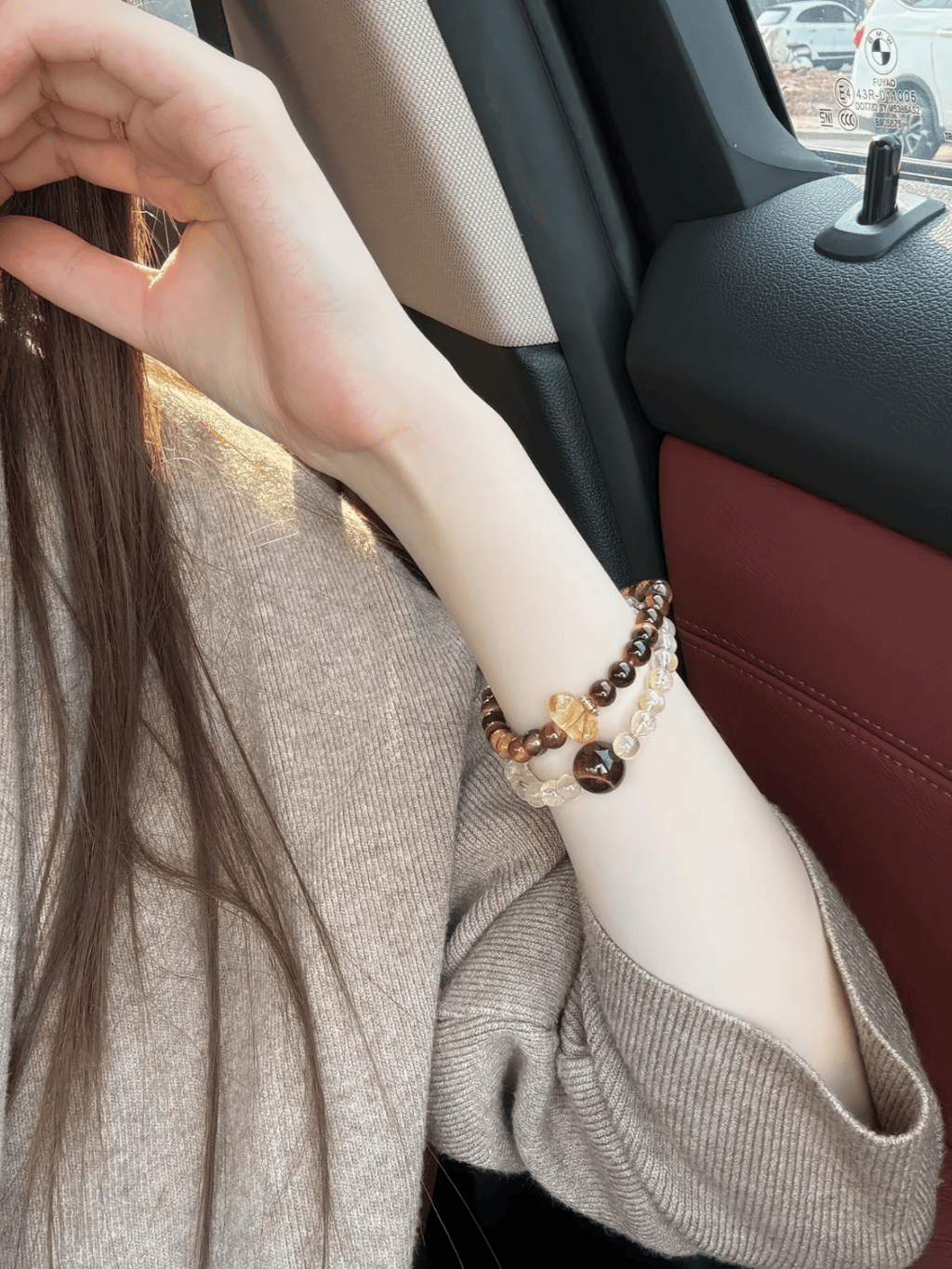 Tiger Eye & Citrine Crystal Bracelet – Double Layer Natural Gemstone Jewelry