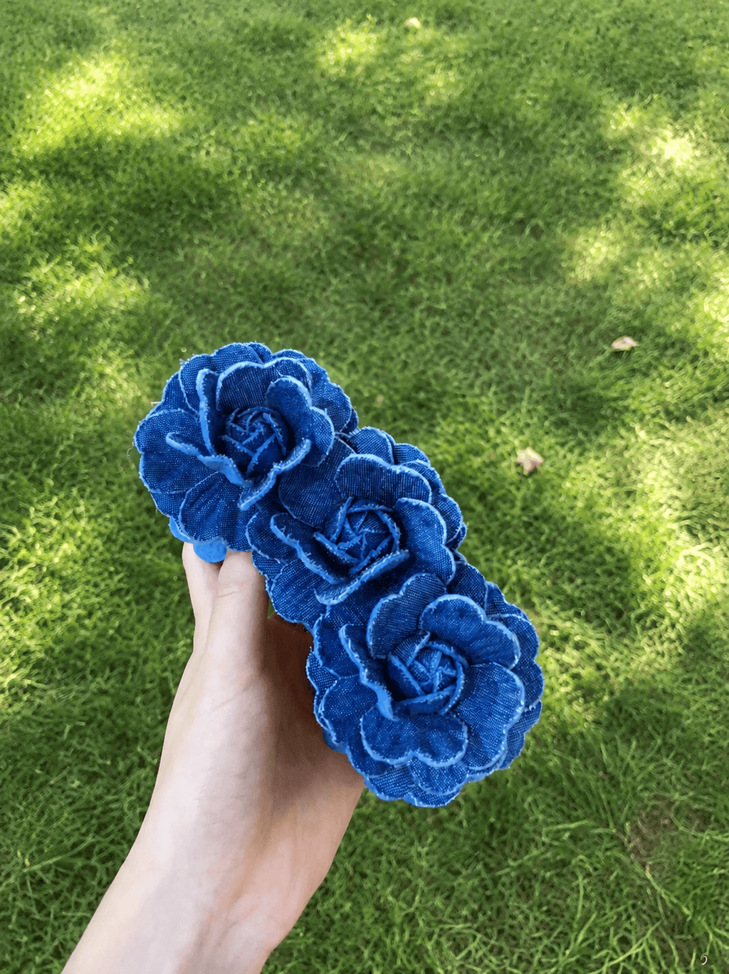 Vintage Blue Rose Hair Clip | Romantic Floral Banana Clip