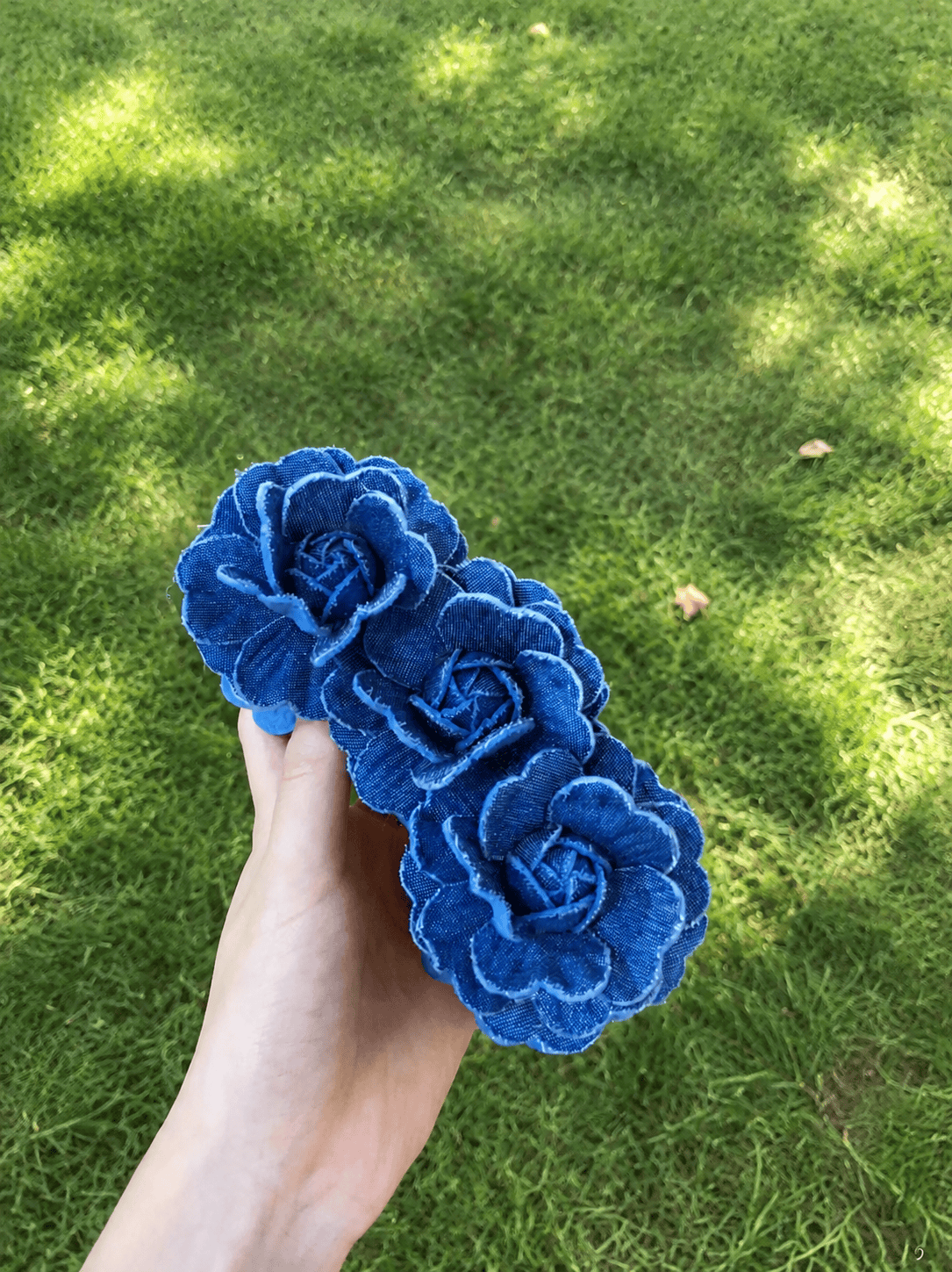 Vintage Blue Rose Hair Clip | Romantic Floral Banana Clip