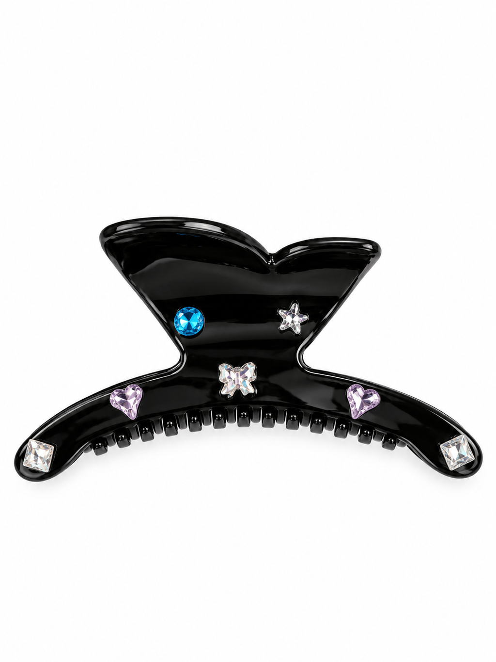 Vintage Multicolor Rhinestone Butterfly Wing Hair Claw Clip