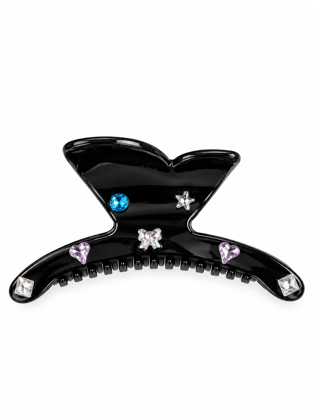 Vintage Multicolor Rhinestone Butterfly Wing Hair Claw Clip