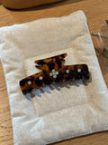 Vintage Rhinestone Acetate Hair Claw Clip | Elegant Hair Accessory
