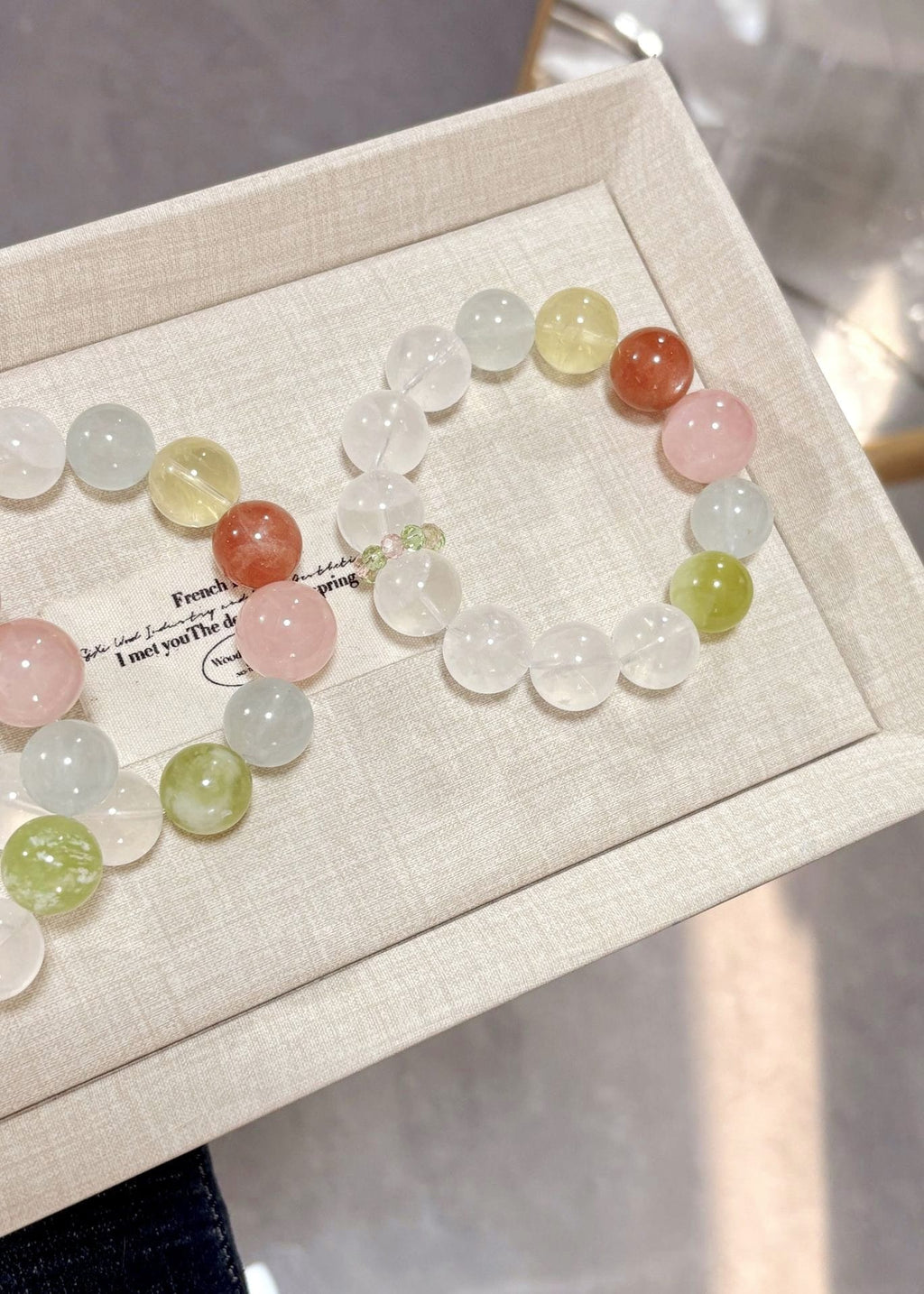 White Phantom Quartz Multi-Crystal Bracelet – Natural Healing Energy Gemstone Jewelry