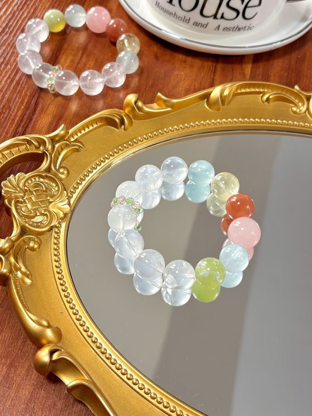 White Phantom Quartz Multi-Crystal Bracelet – Natural Healing Energy Gemstone Jewelry